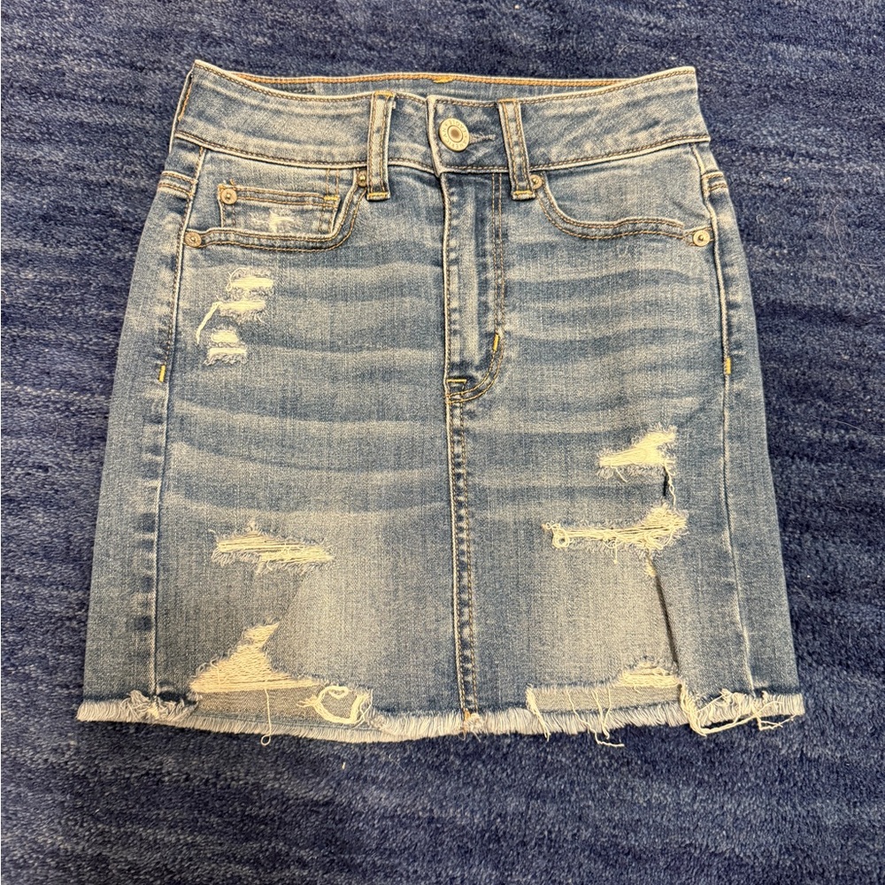 American Eagle Outfitters Blue Mini Pencil Skirt Casual